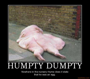 HUMPTY DUMPTY - Nowhere in the nursery rhyme does it state that he was ...