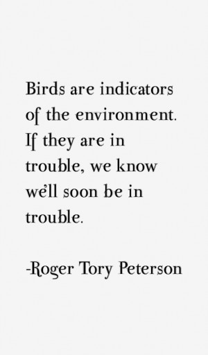 Birds are indicators of the environment. If they are in trouble, we ...