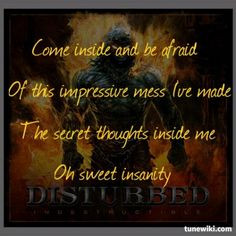 Lyric Art of Perfect Insanity by Disturbed More