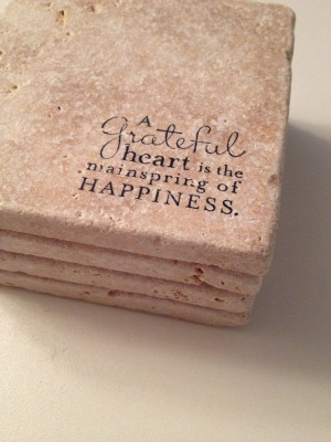 Happiness Quote Tile Coasters on Etsy, $15.00