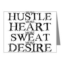 more HUSTLE,more HEART,.... Note Cards (Pk of 20) for
