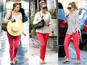 Blue jeans take a backseat in Lauren Conrad's closet to her tomato-red ...