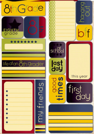 ... Making the Grade Collection - Die Cut Cardstock Stickers - Eight Grade