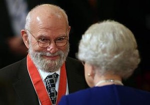 Dr. Oliver Sacks, left, receives his Commander of the Order of the ...