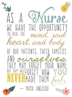 nursing week poster design, this time featuring a quote from Maya ...