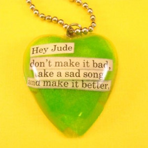 Hey Jude The Beatles lyrics resin necklace by CBTsCloset on Etsy