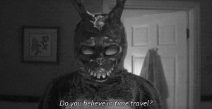 ... White creepy weird horror rabbit donnie darko frank terror Time Travel