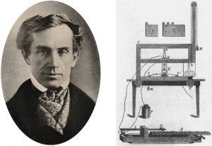 Samuel Morse and its original telegraph. The last telegram is due to ...