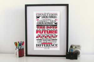 ... - Connecting the dots- Motivational inspiring quote art print poster