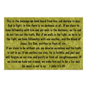 God is light bible verse 1 John 1:5-10 Print