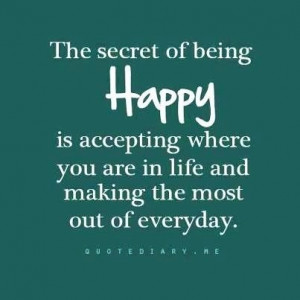 The secret to being happy