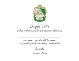 Sorority Girl Store - Recommendation Acknowledgement Flat Card
