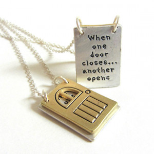 One Door Opens Inspirational Necklace / Helen Keller Quote Necklace ...