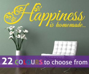 HAPPINESS IS HOMEMADE quote vinyl wall sticker decal