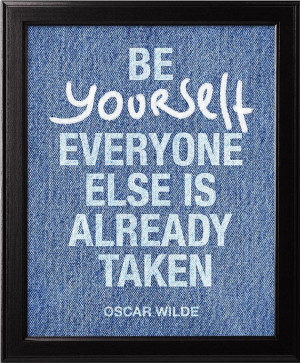 Art poster, Be yourself, Oscar Wilde Quote, Typographic print ...