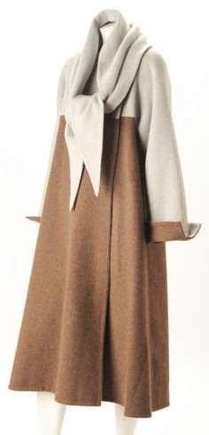 Pauline Trigere 1980s Coat with Matching Scarf - More