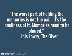 Lois Lowry, The Giver Maybe not from the Wheel of Time, but when ...