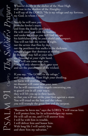 Soldiers Prayer Psalm 91 Military Printable Digital Art