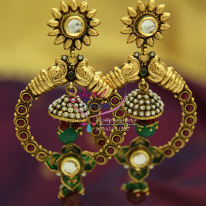 Double Step Handmade Party Wear Jhumka Earrings Fashion Jewelry Online