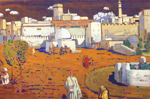 Painter Wassily Kandinsky. Painting. Arab city. 1905 year