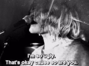 black and white, kurt cobain, lithium, music, nirvana, ugly