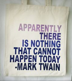 Gradated Purple Mark Twain Quote Tote in Organic Cotton Canvas via ...