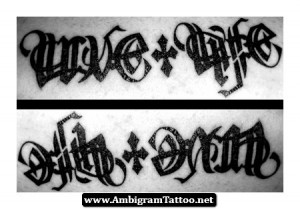 Love Life Ambigram Tattoos