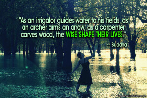Reflection In Water Quotes as an irrigator guides water