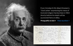 Lettera originale di Einstein in vendita su Ebay a 3 milioni di $