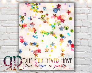 jane austen quote poster too large a party