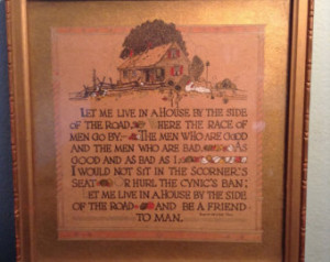 Vintage frame poem by Sam Walter Fo ss - House by the side of the road ...