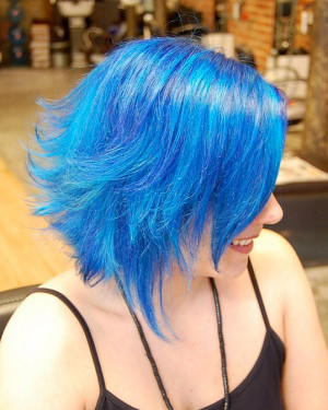 Cool Blue Bluehair Colored