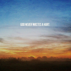 God NEVER wastes a hurt!