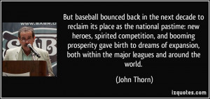 But baseball bounced back in the next decade to reclaim its place as ...