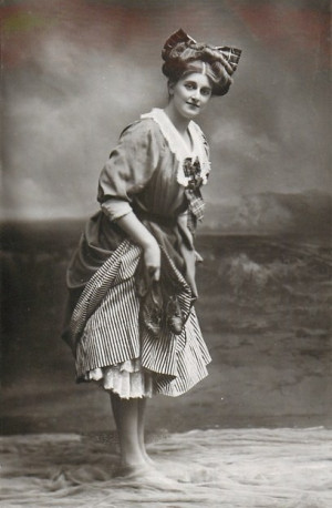 Edwardian Bathing BeautyBeach Scene, 1900S, 1900 S