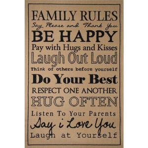 Quotes Rug Family Rules Red