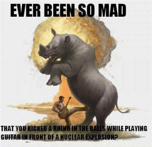 funny meme fire guitar made rhino