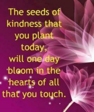 The seeds of kindness that you plant today, will one day bloom in the ...