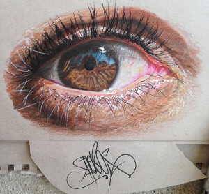 Colored pencil art – Hyper-realistic eyes by 19-year-old artist