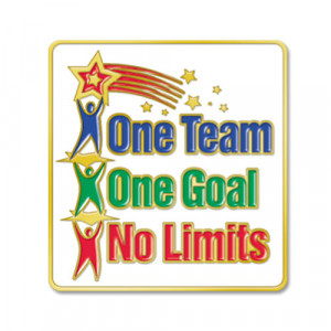 Home > One Team One Goal No Limits Lapel Pin With Presentation Card