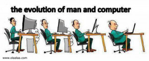 Funny Pictures-The Evolution of Man and Computer