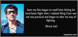 Soon my fists began to swell from hitting his hard head. Right then I ...