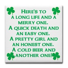Cold Beer Irish Quote Tile Coaster for