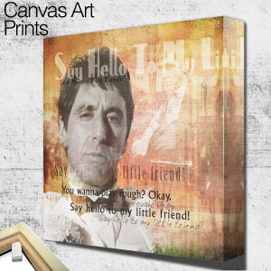 pacino Scarface art quote square wall art