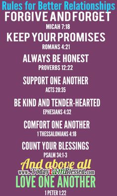 Bible Verses ♥ Rules for Better Relationship ♥ (Makes me think of ...