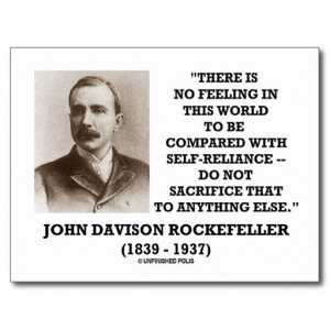 Rockefeller exemplified self-reliance.