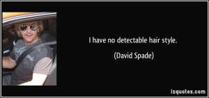have no detectable hair style. - David Spade