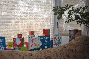 got Dr. Seuss stackable boxes for baby Joesph to play with and some ...