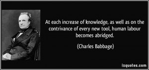 At each increase of knowledge, as well as on the contrivance of every ...
