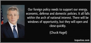 ... of opportunity, but they will open and close quickly. - Chuck Hagel